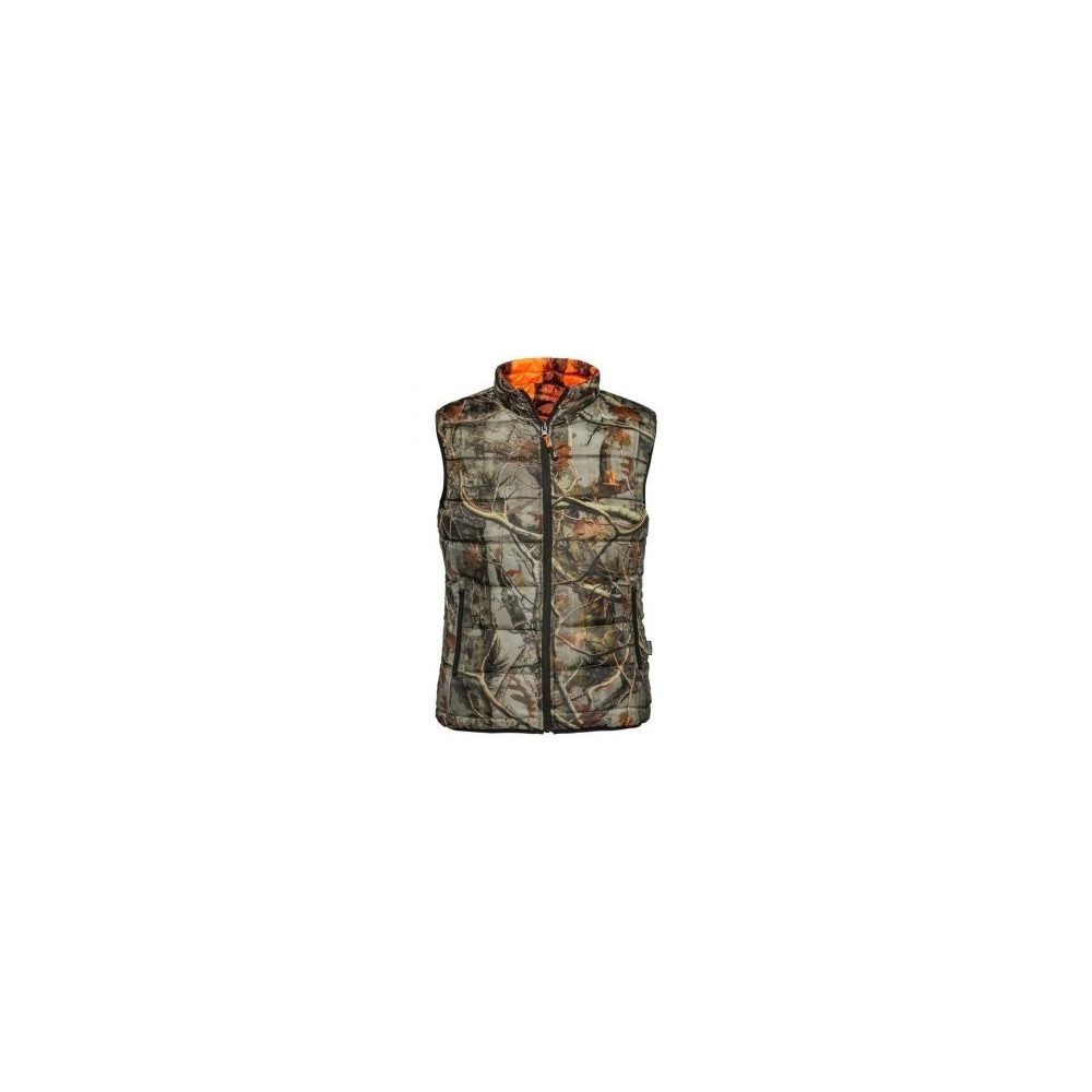 Gilet Warm réversible camo orange / Forest Percussion