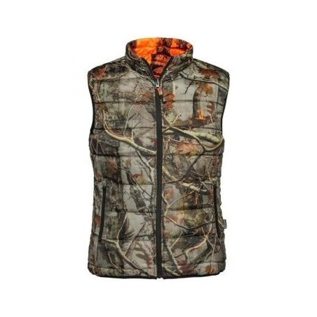 Gilet Warm réversible camo orange / Forest Percussion