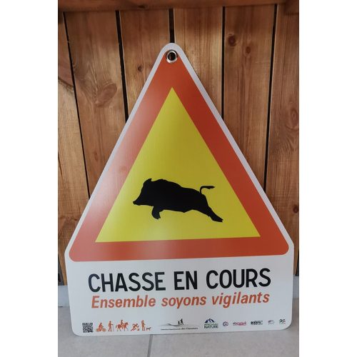 Panneau « chasse en cours » chemin, 65 × 50