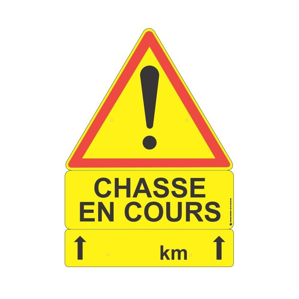 Panneau « chasse en cours » routier normé, 70 × 100