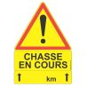 Panneau « chasse en cours » routier normé, 70 × 100