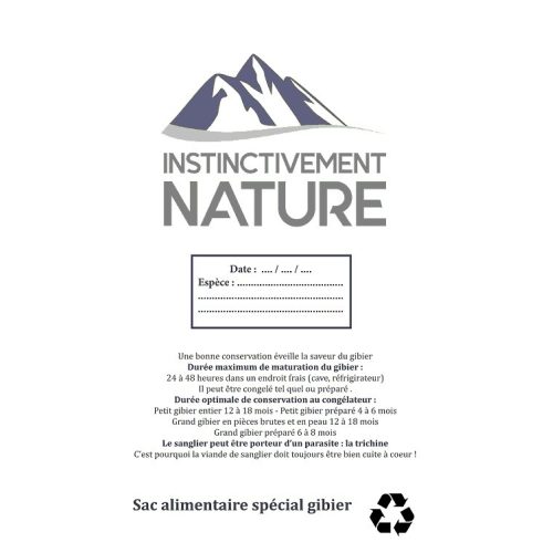 Sacs alimentaires pour venaison, lot de 100