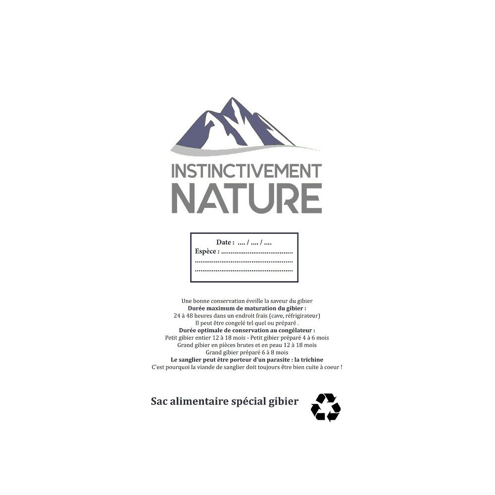 Sacs alimentaires pour venaison, lot de 100