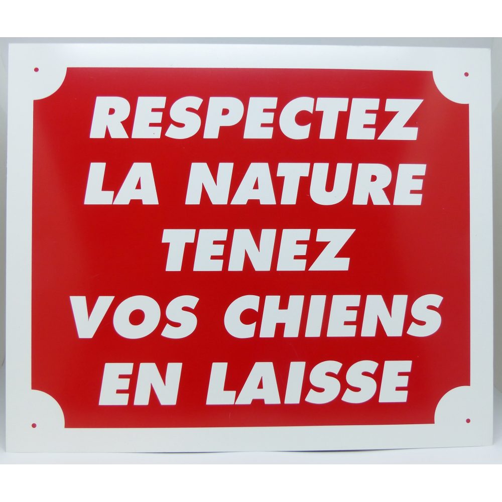 Pancarte « Tenez vos chiens en laisse »