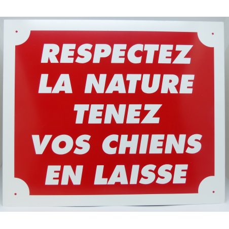 Pancarte « Tenez vos chiens en laisse »