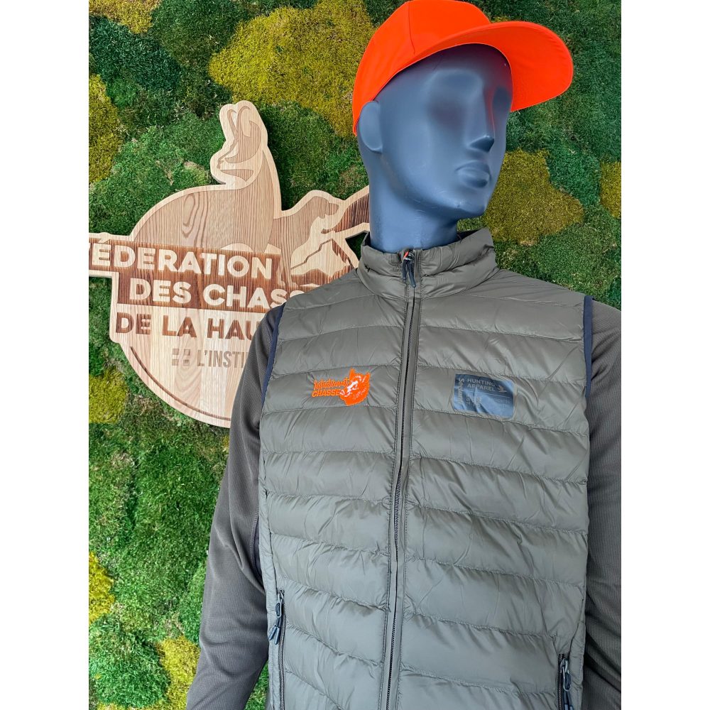 Doudoune sans manche brodée Instinctivement Nature, homme