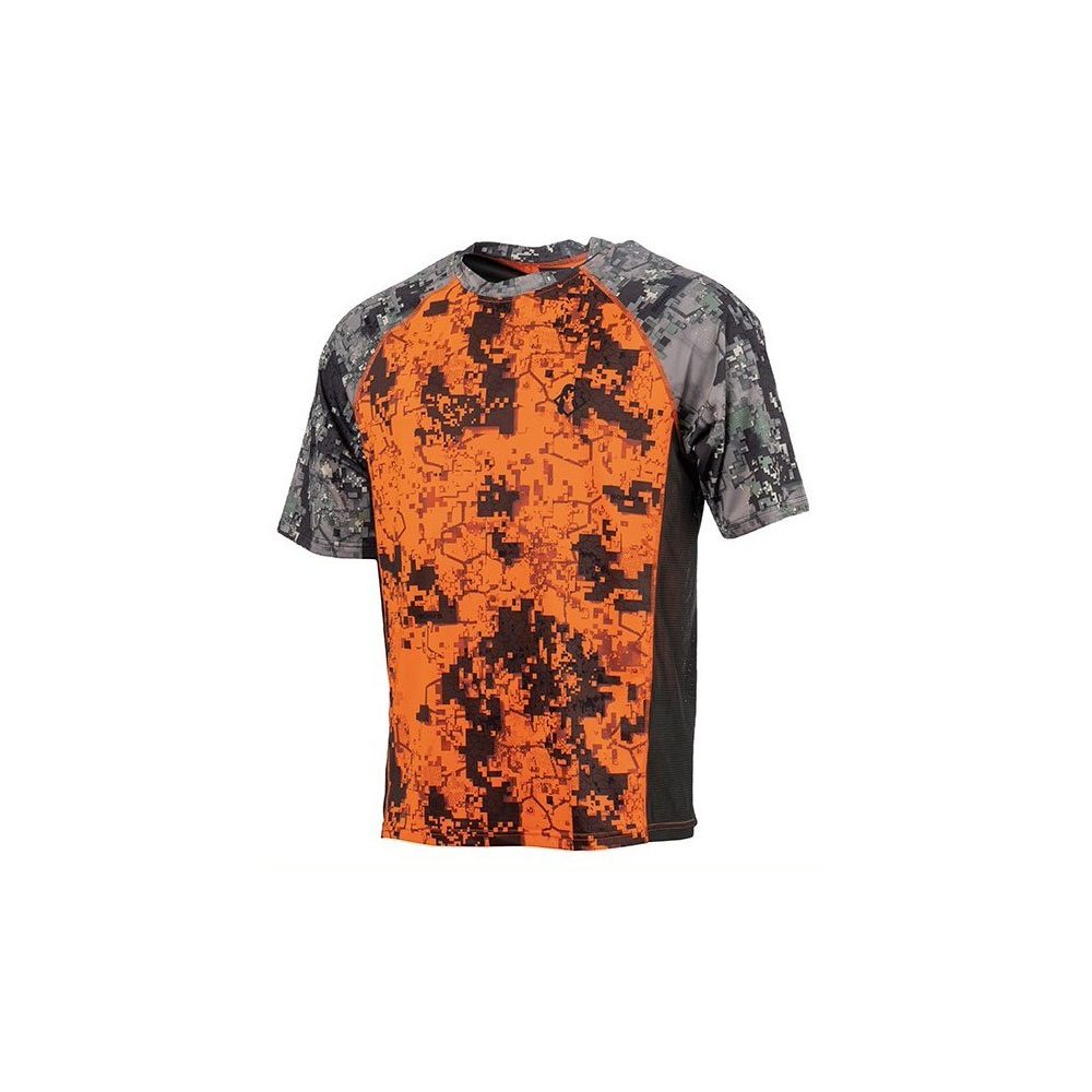 T-shirt stretch camo digital orange Percussion